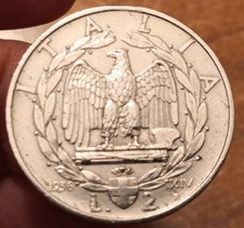 2 Lire 1936 Impero, Vittorio Emanuele III, Rara Rif. 4385