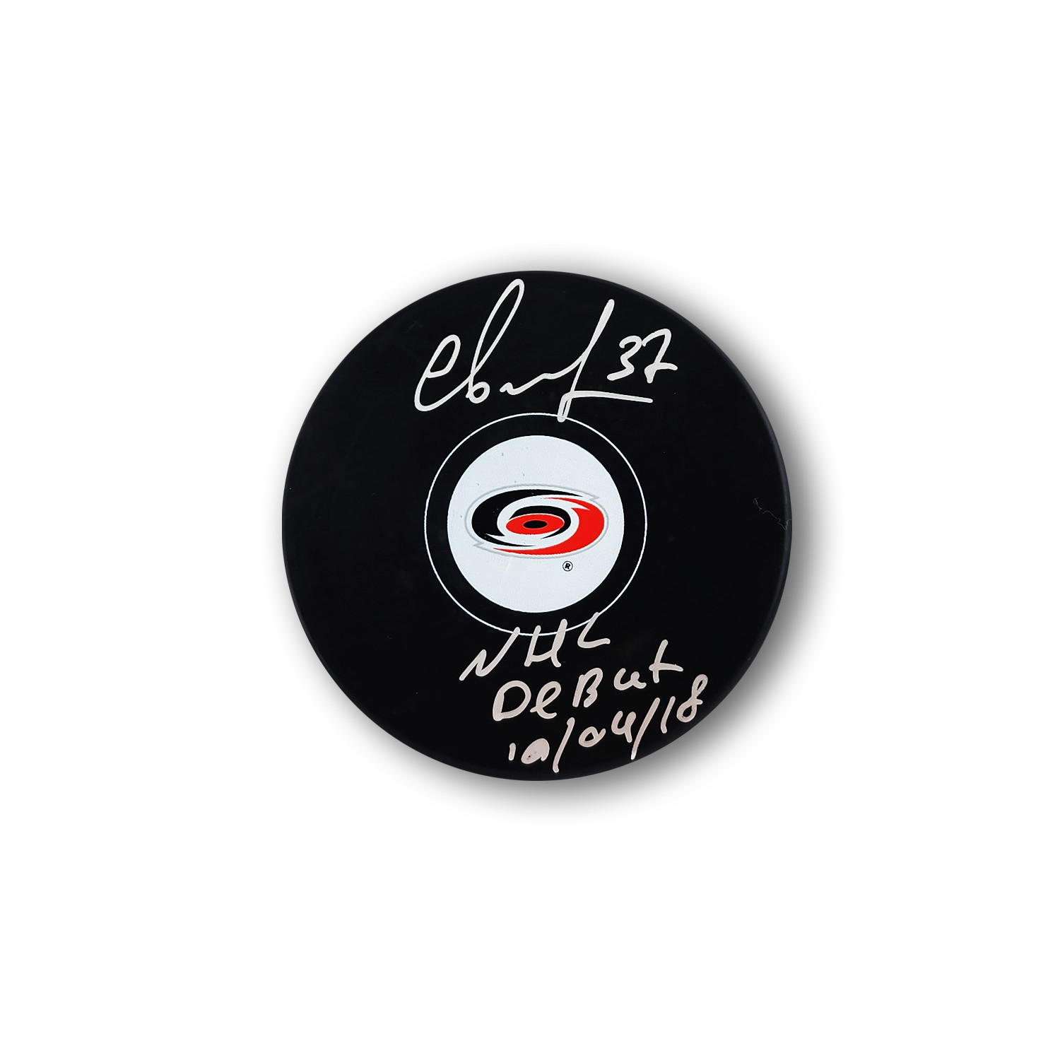 Andrei Svechnikov Autographed Carolina Hurricanes Hockey Puck Inscribed