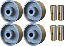 4" x 1-1/2" Steel 4 Wheels with Bearing and Bushings