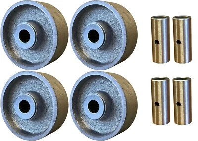 HYW PRODUCTS 4" x 1-1/2" Steel 4 Wheels with Bearing and Bushings