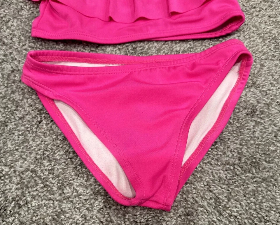 Camiseta Tankini Crazy 8 By Gymboree Girls Rosa Brillante Volantes XS 4 Natación Foto 3 de 4