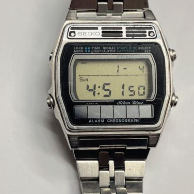 SEIKO Silver Wave A258-5000 デジタル Seiko Silver Wave A258-5000 Digital Solar Watch Vintage