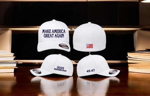 Trump 2025 Inauguration Hat Flex Fit hat w/ 2025 Side, 45-47 and USA back flag - 第 3/9 張圖片