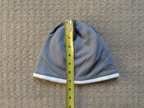 VTG Adidas Beanie Hat Cap Mens One Size Black Knit Y2K 3 Stripe Logo Climawarm - Picture 3 of 4