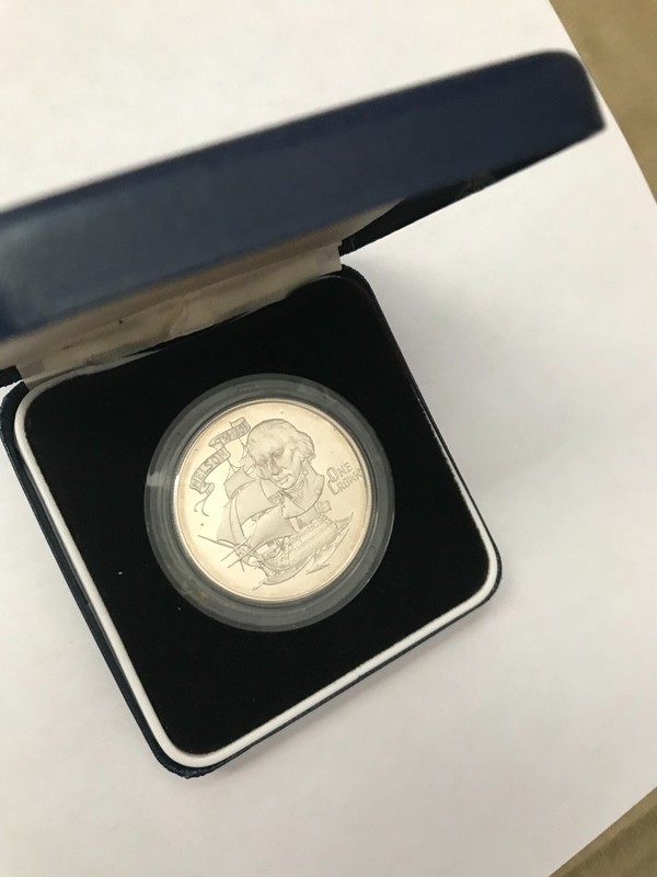 1980 Gibraltar 1 Crown Silver Proof Queen Elizabeth 80th Anniversary