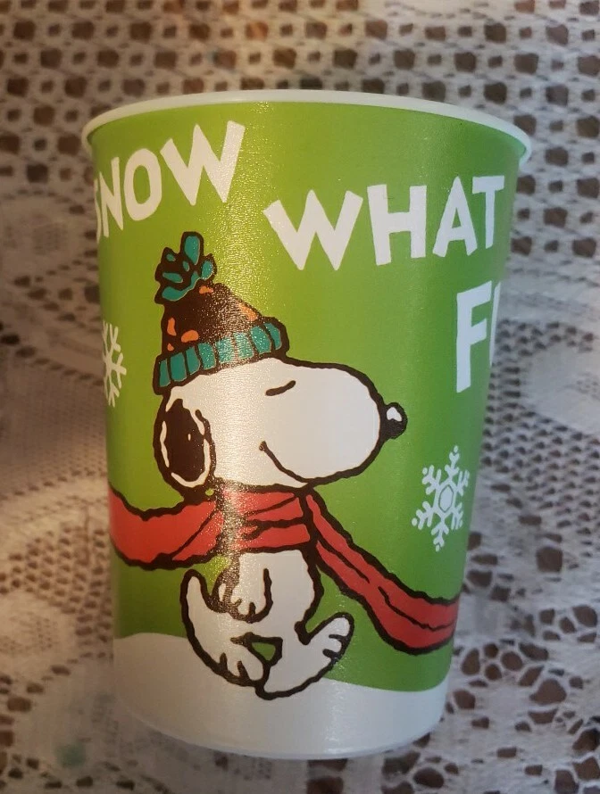 lote de 22 vasos de plástico CHARLIE BROWN "SNOW WHAT FUN" 14OZ REUTILIZA GRATIS PBA{nuevo} Foto 4 de 4