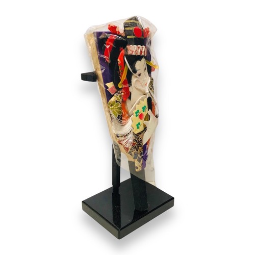 Japanese Geisha Hagoita Wooden Fan Paddle Vtg Hanetsuki Badminton Hand-Paint H21 - Picture 5 of 11