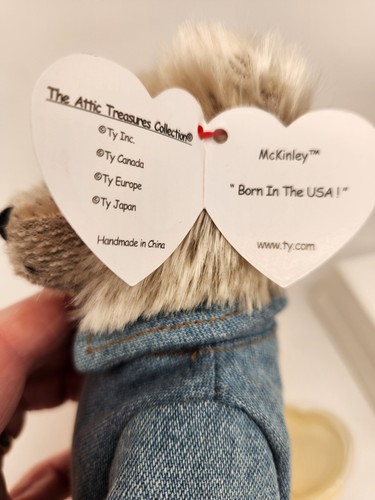 Ty Beanie Baby "McKinley" 2000 geboren in den USA Dachbodenschätze Bär 8 Zoll nicht mehr produziert - Bild 5 von 8