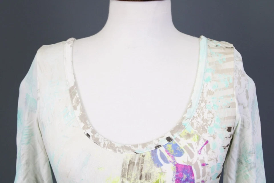 Vestido Corto Save The Queen Multicolor Floral Bodycon Manga 3/4 Talla L Foto 4 de 4