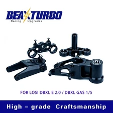 BeaxTurbo CNC Alu7075 Front Bulkhead&Triple Clamp set For LOSI Promoto MX- black