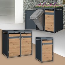 1/2/3/4er Mülltonnenbox Mülltonnenhaus Mülltonnenverkleidung mit Pflanzdach