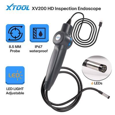 XTOOL XV200 8.5mm HD Endoscope 8 LED Inspection Borescope IP67 For D8, A80 Pro