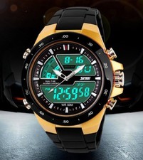New Men Waterproof Sport Digital Analog Alarm Date Chronograph Wrist Watch
