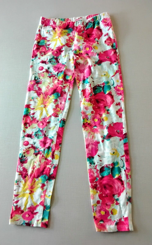 Gap Kids Girls Leggings Size XL (12) Floral Pink White Cotton Blend