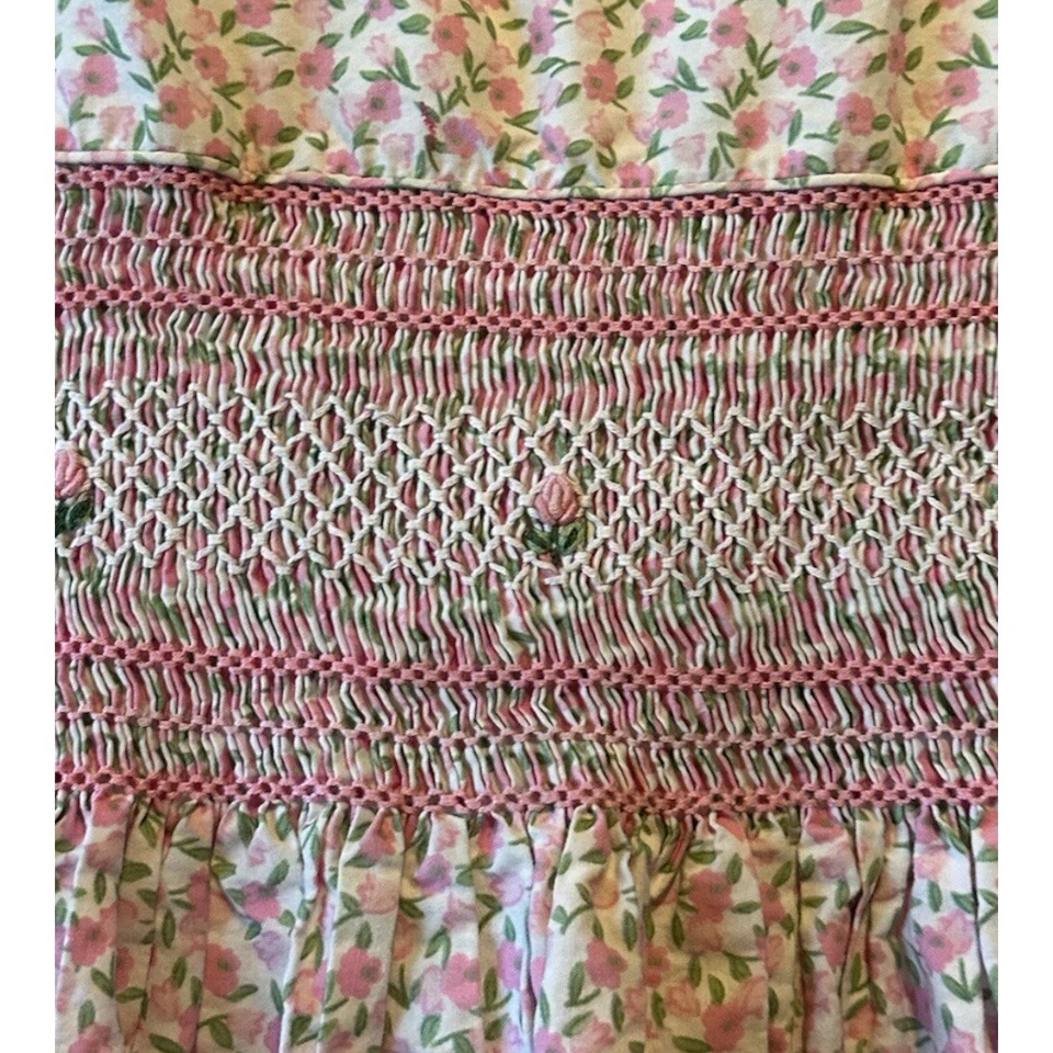 Strasburg Dress Girls 5Y Maxi Smocked Floral Wedding Easter Occasion Party 5 - Image 4 of 4