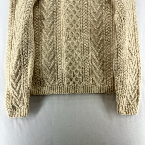 Sweater Womens Size L Fisherman Jumper Crewneck Long Sleeve Pullover Ivory - Picture 6 of 9