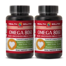 wellness essentials - OMEGA 8060 - omega 3 liquid supplement - 2 Bottles 120 Gel