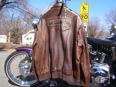 HARLEY DAVIDSON LEGENDARY LEATHER BOMBER JACKET XXX-LARGE 3XL | eBay