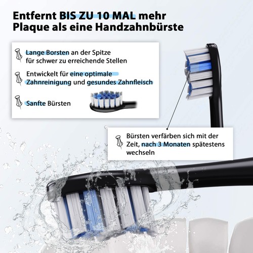 Tristan Auron 48000 Schwingungen Schallzahnbürste 5 Modi, SmartOne - Blau - Bild 6 von 7