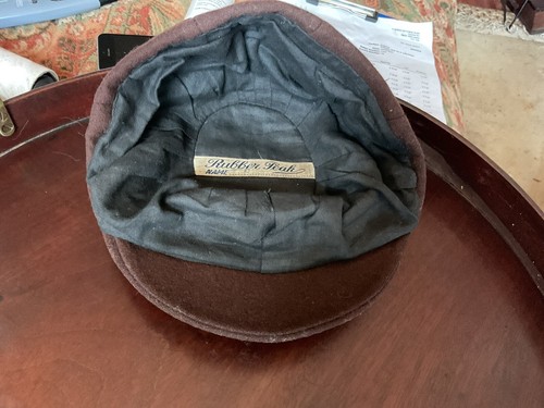 Child’s Vintage School Cap, Brown And Orange,Rubber Peak used Condition - Afbeelding 5 van 17