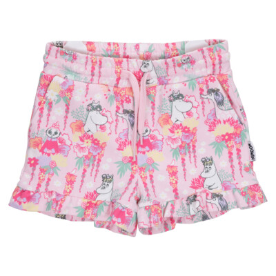 Martinex Moomin Shorts in Rosa mit Blumenprint und Rüschen   Moomin Characters