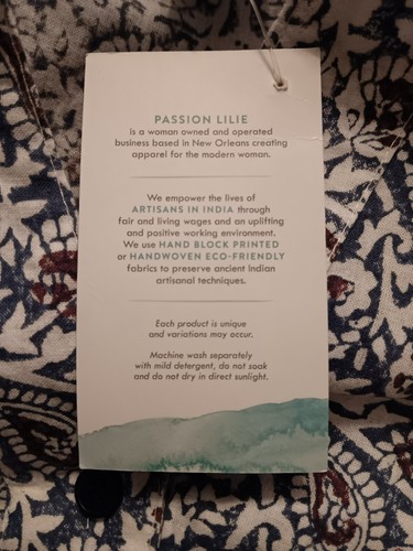 XS NWT Women's Top Lilie Comfort Lightweight Cotton Mandarin Collar Passion Plum - Picture 6 of 6