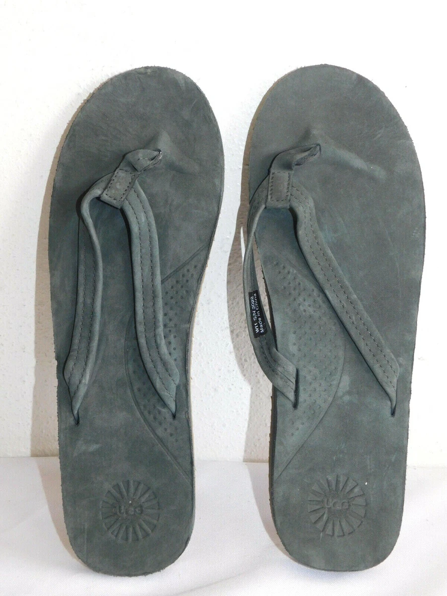 DISPLAY WOMENS SIZE 5 CHARCOAL UGG KAYLA NUBUCK LEATHER 3092 FLIP