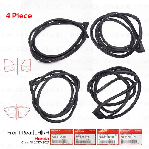 4Dr Door Rubber Seal Weatherstrip For Honda Civic FK Hatchback 2017 - 2021 - Picture 2 of 9