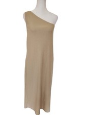 GAP Beige Ribbed One Shoulder Midi Dress Size XXL