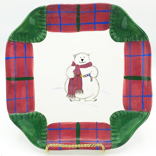 Piatto quadrato orso delle nevi Pfaltzgraff orso polare - Foto 1 di 3