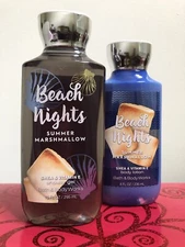 Bath & Body Works BEACH NIGHTS 10 OZ Shower Gel & 8 OZ Body Lotion RETIRED New