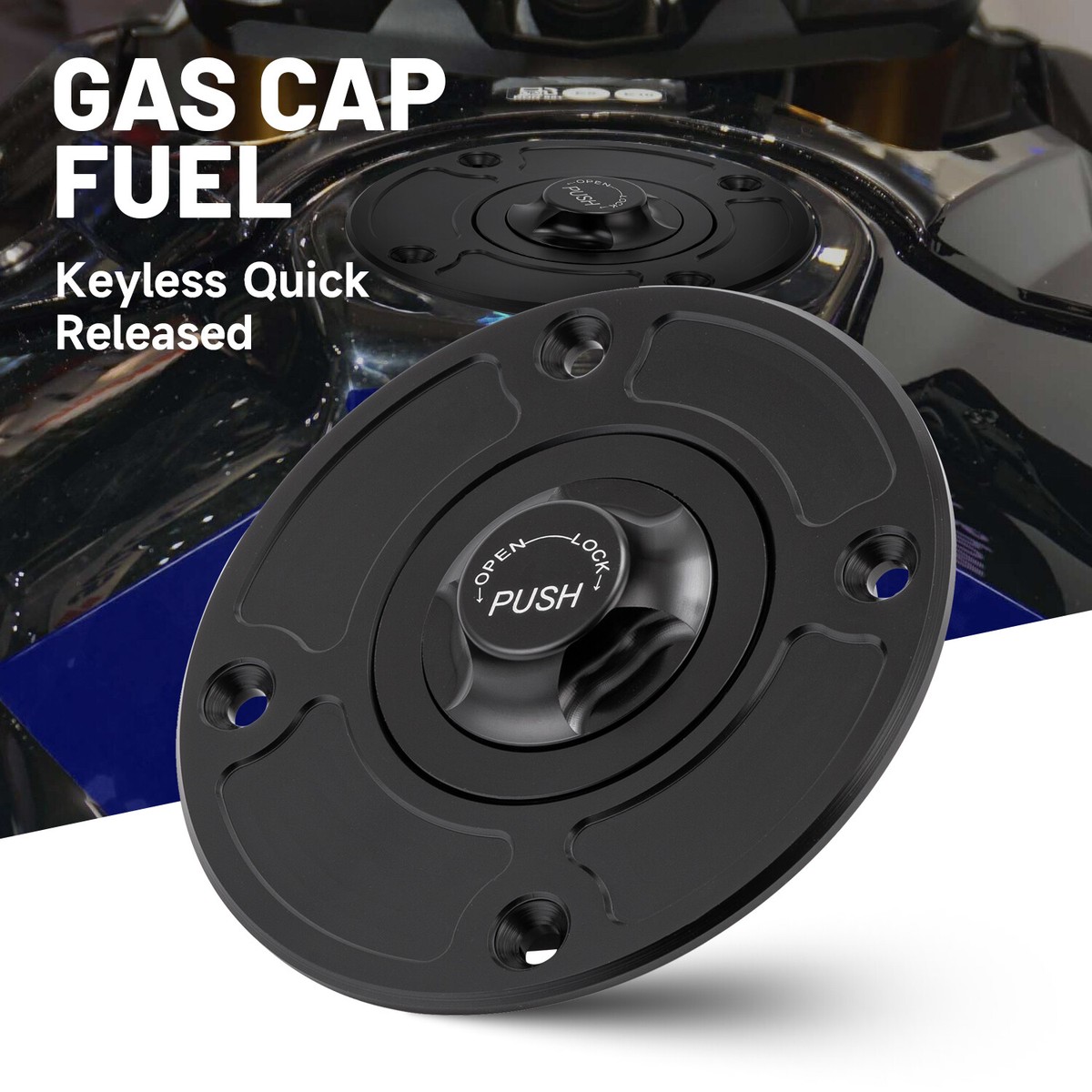 CNC Black Keyless Cover Fuel Gas Tank Cap For Suzuki GSXR600 750