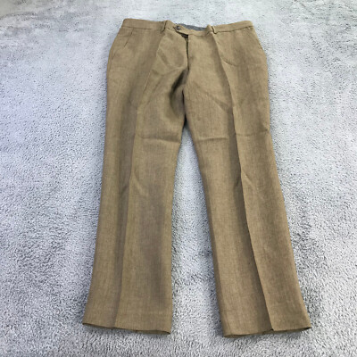 Todd Snyder Pants Mens 38x32 Sutton Fit Linen Pants Safari Tan  Suit Trousers BV
