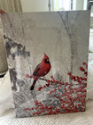 RAZ IMPORTS INC HOLIDAY CARDINAL TWINKLING LED LIGHTS CANVAS PRINT NEW