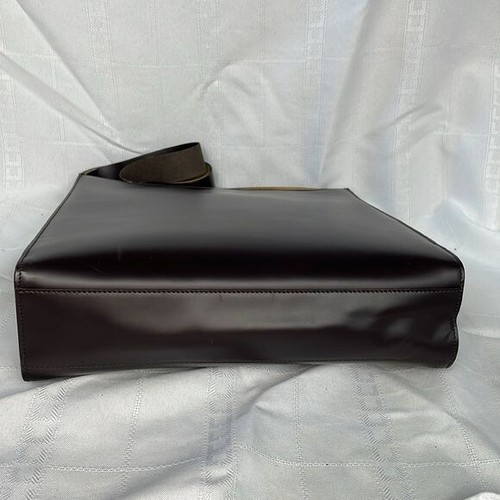 Vintage Gucci Structured Sleek Dark Brown Leather Shoulder Bag Tom Ford Square G - Picture 7 of 16