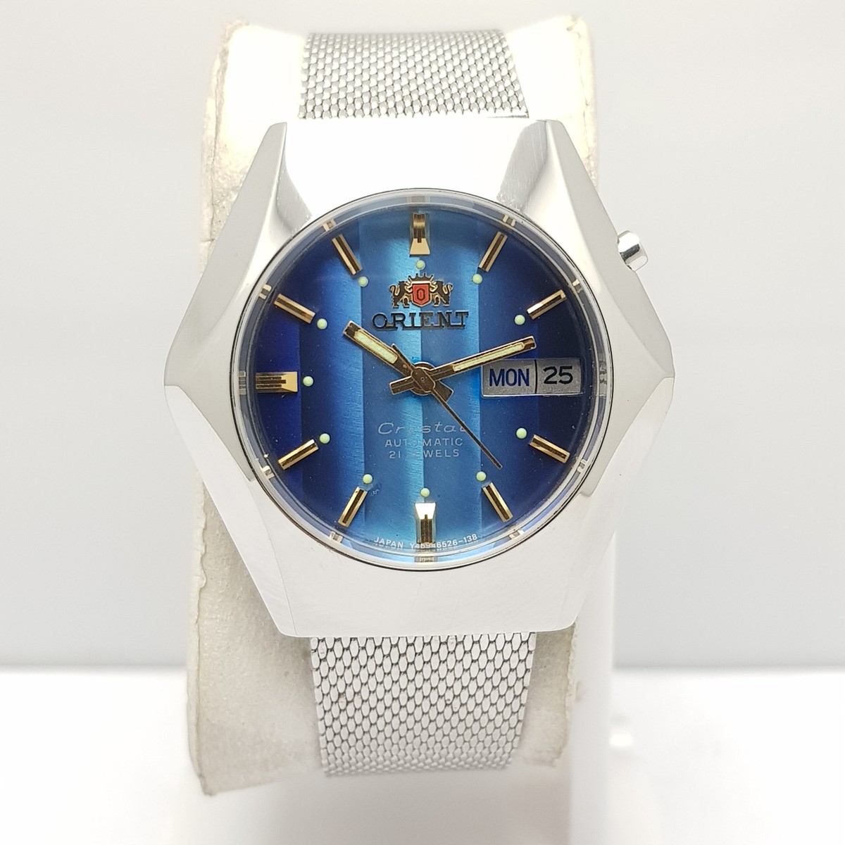 Orient Crystal Automatic Mens Watch Blue Dial Y469652-6A Vintage