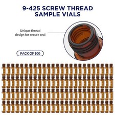 2ml Vials Amber Autosampler HPLC Glass Bottle Graduation 9-425 Thread Top