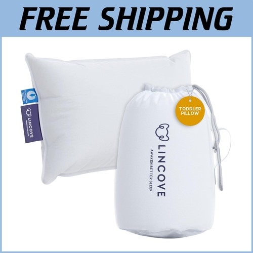 Washable Cotton Toddler Travel Pillow 13x18 - Luxurious Down & Feather Fill