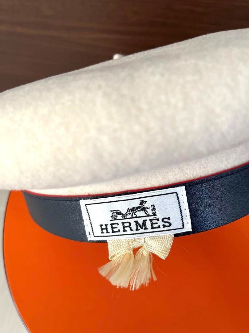 Hermes Hunting Beret Cabas Size 57 Hermes Beret Size 57 Wool 2way Brides de Gala Blanc Cassé  main image 4
