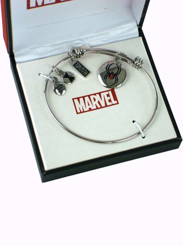 Black Widow Bangle Bracelet Stainless Steel Adjustable Marvel Avengers New - Picture 2 of 4