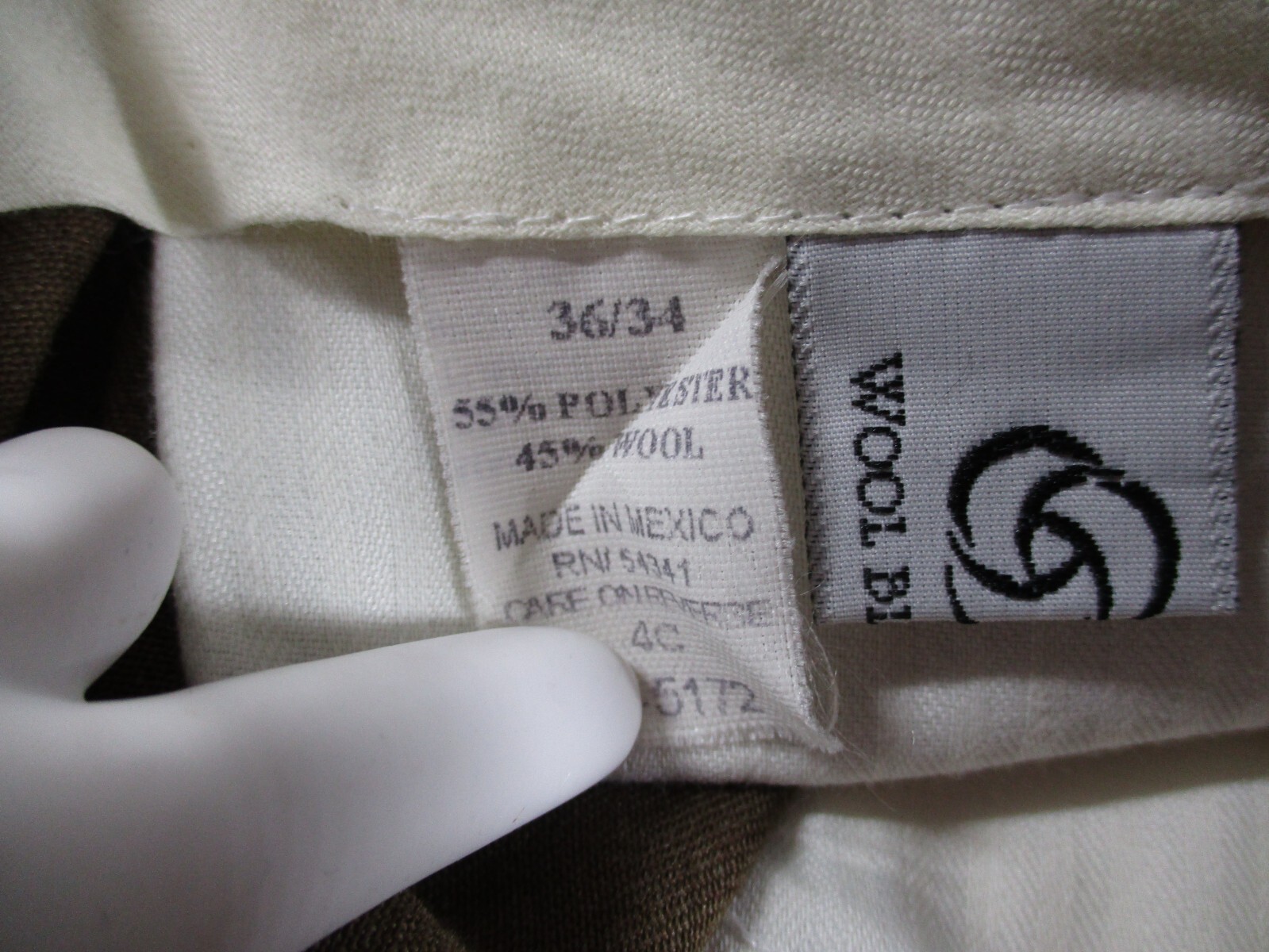 Louis Raphael Wool Blend Dress Pant Mens 36 x 34 Brown Office Vintage EUC