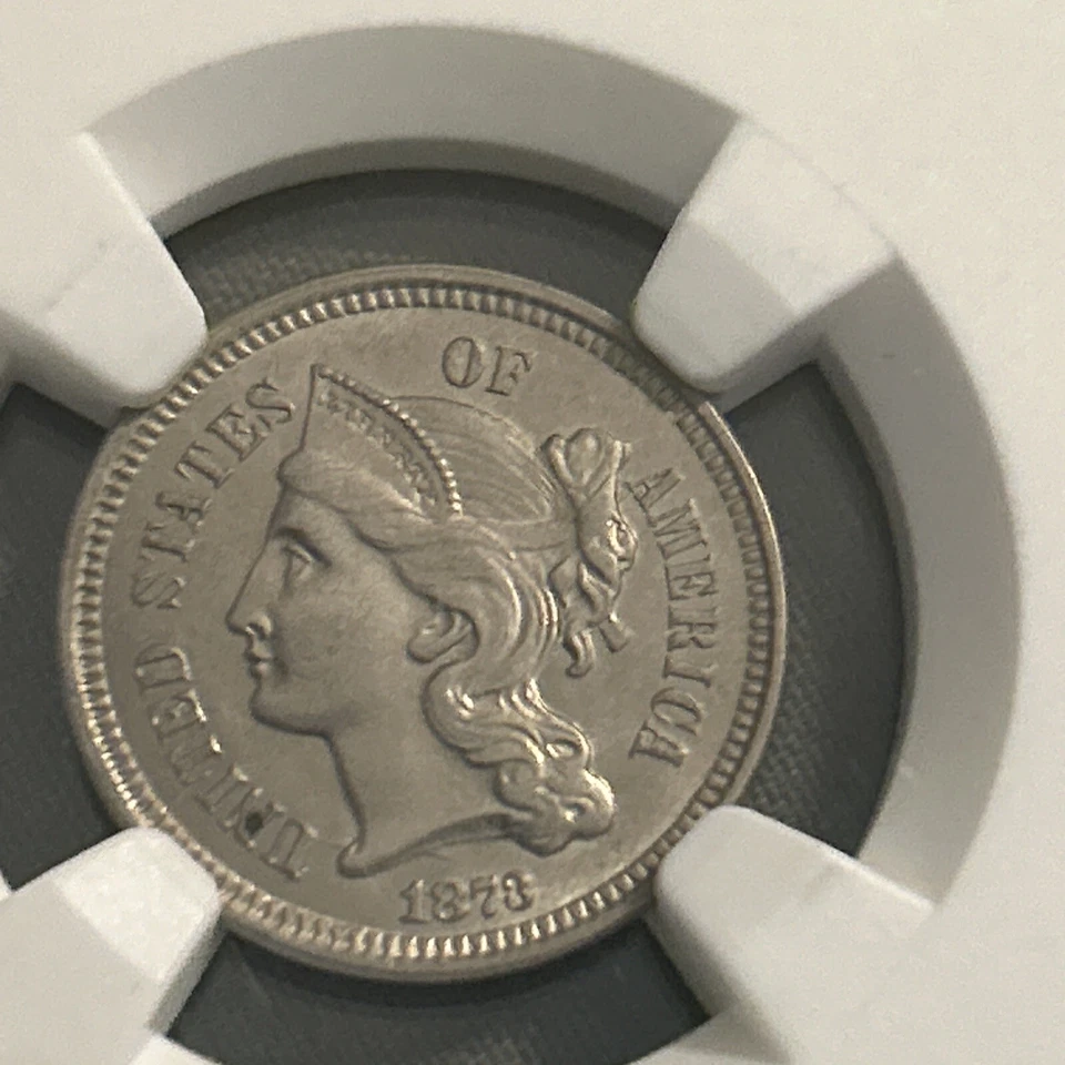 1873 Three Cent Nickel Closed 3 NGC Uncirculated Details!! Rare Find ⭐️⭐️ - Image 2 of 4