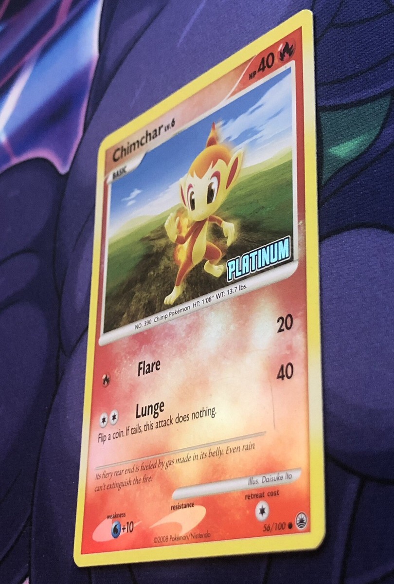Chimchar 56/100 Reverse Holo Platinum Stamped Burger King Promo