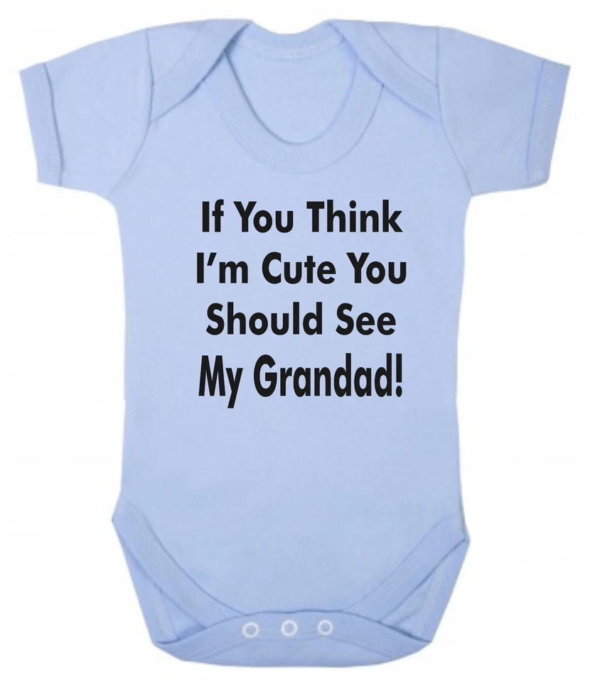 CLICKY MY CLOBBER Cute Grandad Funny Blue Soft Cotton Bodysuit New Baby Gift Present Grandson