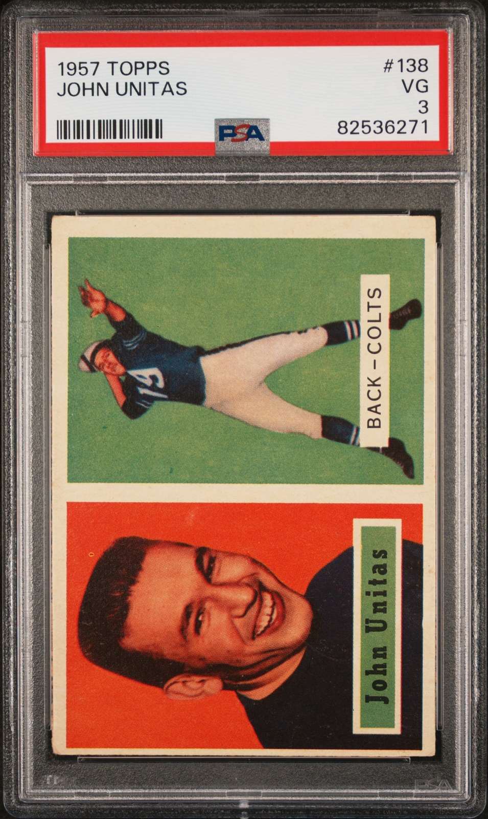 1957 TOPPS #138 JOHN UNITAS PSA 3