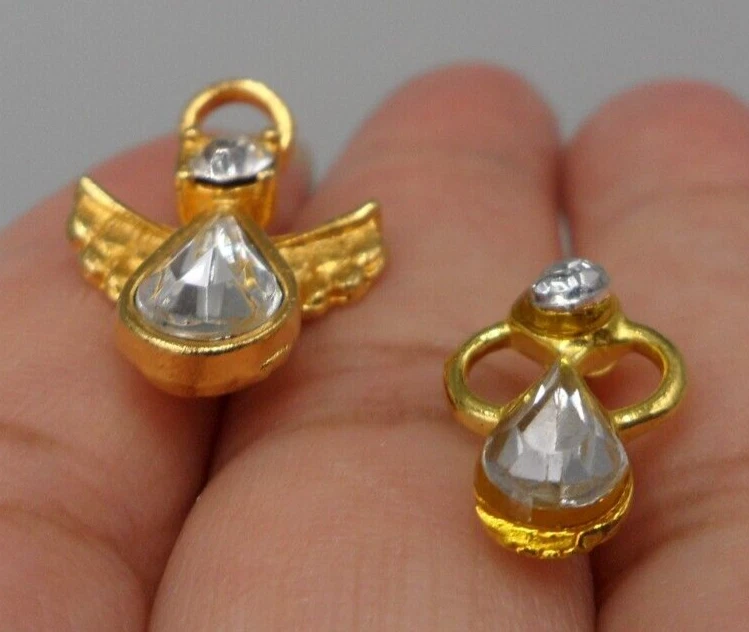 Lote de 2 pasadores de solapa de embrague Crystal Angel Tie Tack estrás lágrima LM 95 Foto 2 de 4