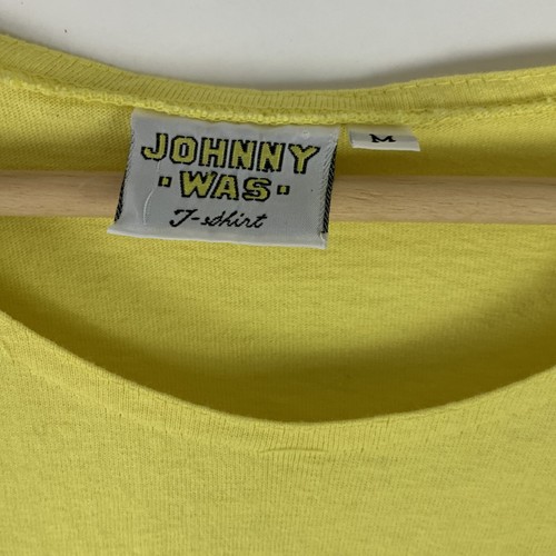 Vintage 90s Johnny Was Womens Medium Yellow Sun T-Shirt Dress Beach Cover Up USA - Picture 2 of 8