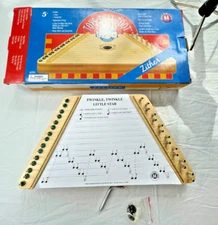 WOODEN ZITHER Happy Harp with Sheet Music Small World Toys Kids Lap Harp EUC