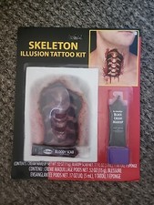 Skeleton Illusion Tattoo Kit Fun World Halloween Costume Makeup Kit Cosplay