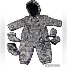 Versace logo baby snow suit with booties mittens size 9 months unisex